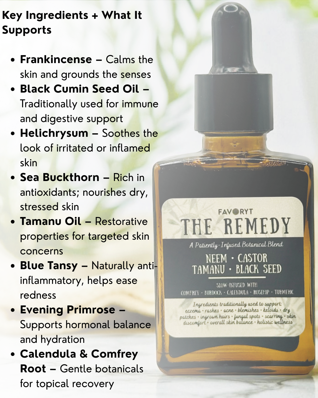 The Remedy – Herbal Wellness Oil for Skin, Scalp & Internal Balance