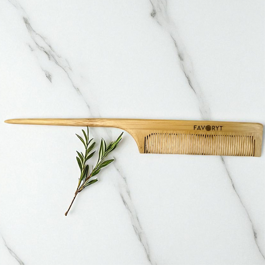 Organic Bamboo Rat Tail Comb – Eco-Friendly, Plastic-Free Hair Styling & Parting Comb