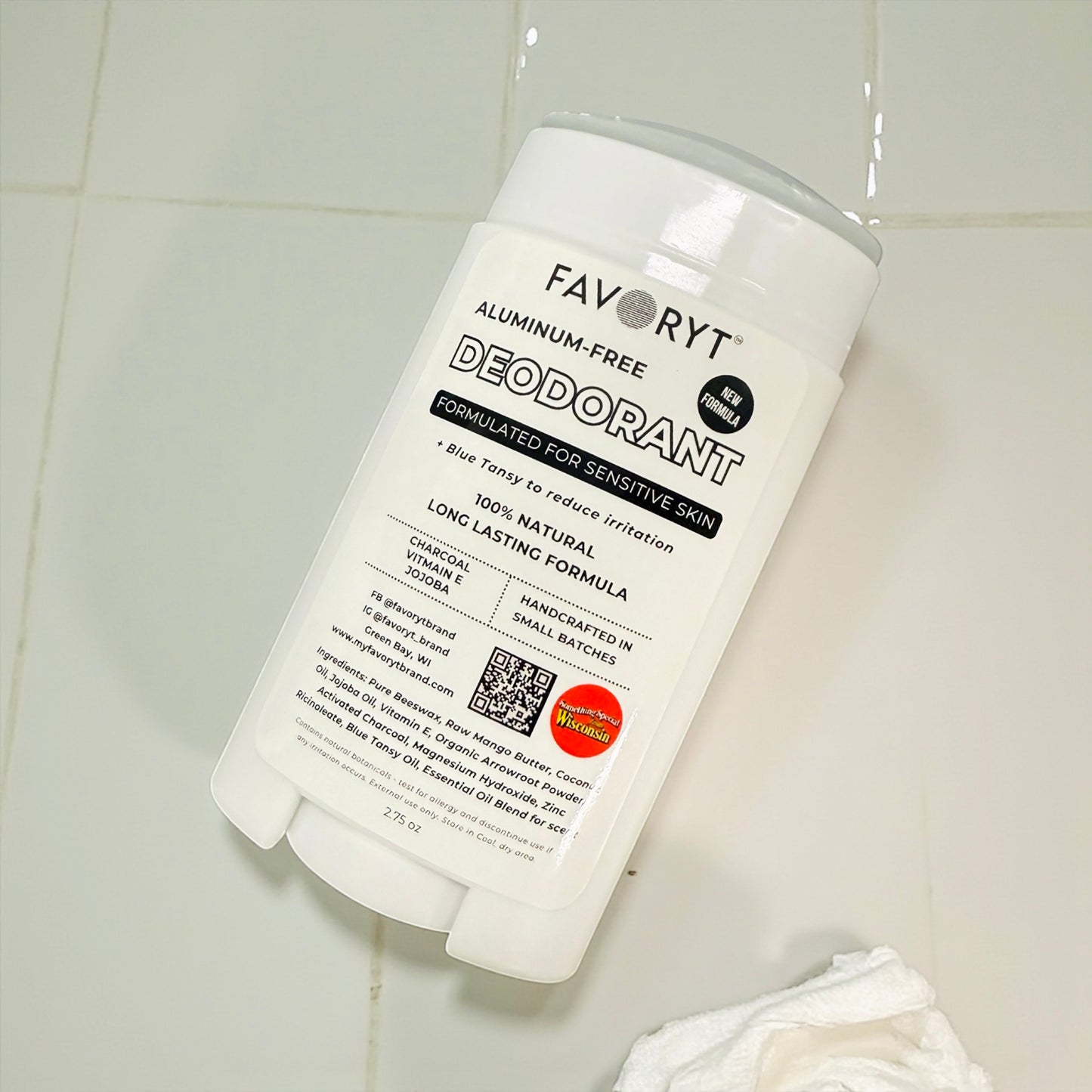 Sensitive Skin Natural Deodorant – Blue Tansy Comfort + Long-Lasting Freshness - Aluminum & Baking Soda Free Formula