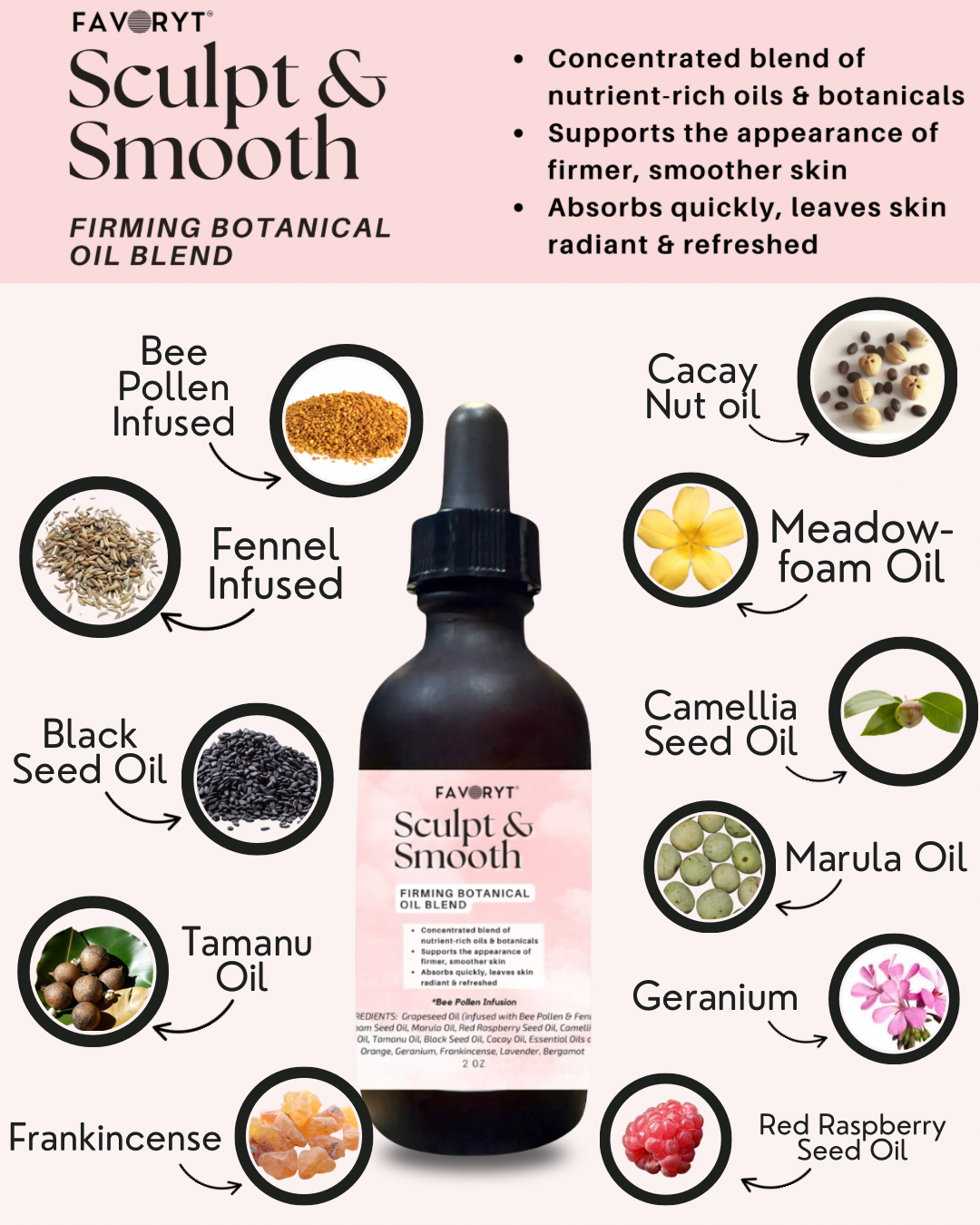 FAVORYT Sculpt & Smooth – Natural Skin Oil with Bee Pollen & Botanicals