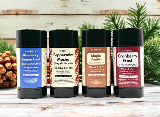 Limited Edition Holiday Body Butter Stick Gift Set – 4 Mini Moisturizers