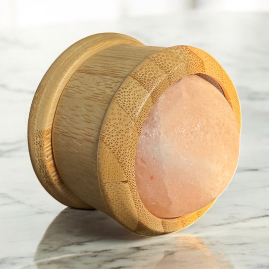 Bamboo Himalayan Salt Massager – Natural Muscle Relaxation Roller for Sore Muscles & Circulation, Handmade in Vietnam