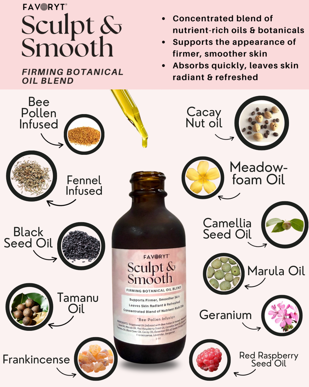 FAVORYT Sculpt & Smooth – Natural Skin Oil with Bee Pollen & Botanicals