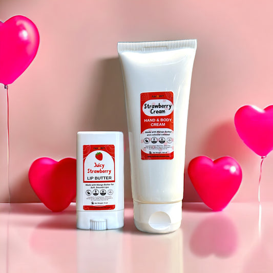 Valentine’s Bundle: Juicy Strawberry Lip Butter & Strawberry Cream Hand and Body Butter