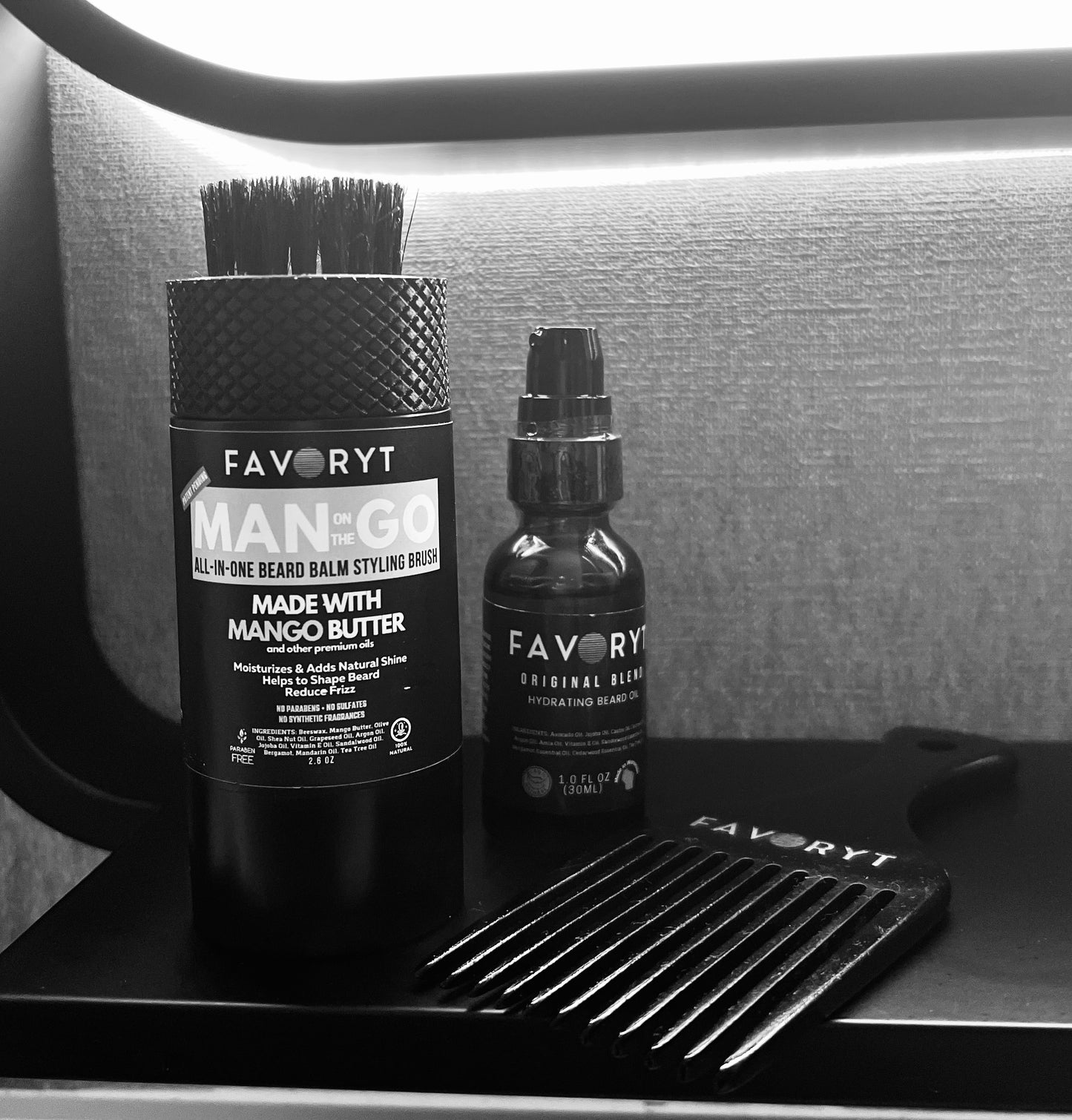Man on the Go Beard Styling Balm and Brush - FAVORYT BRAND