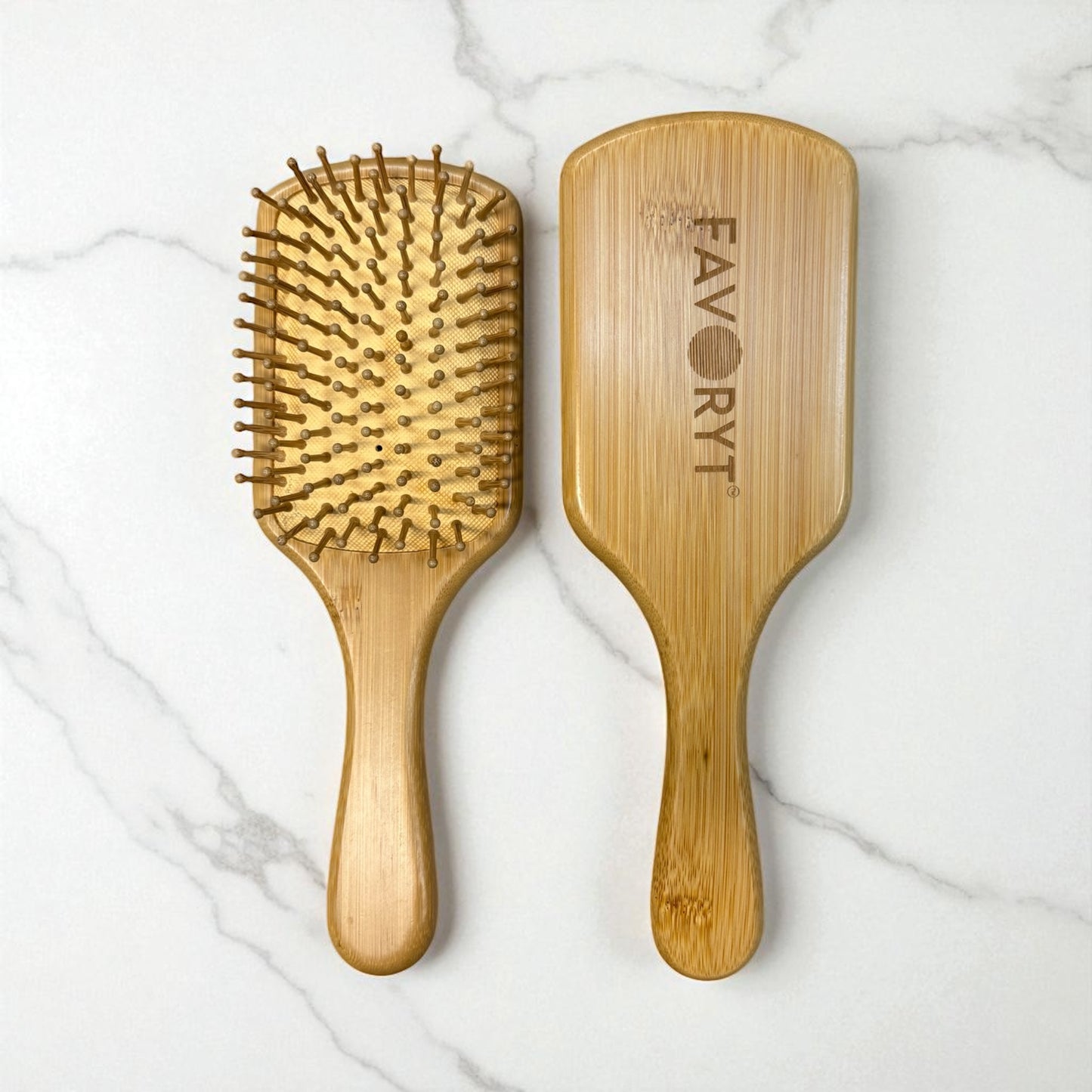 Bamboo Hairbrush for Curly & Ethnic Hair – Anti-Static, Detangling, Scalp Massage, Eco-Friendly