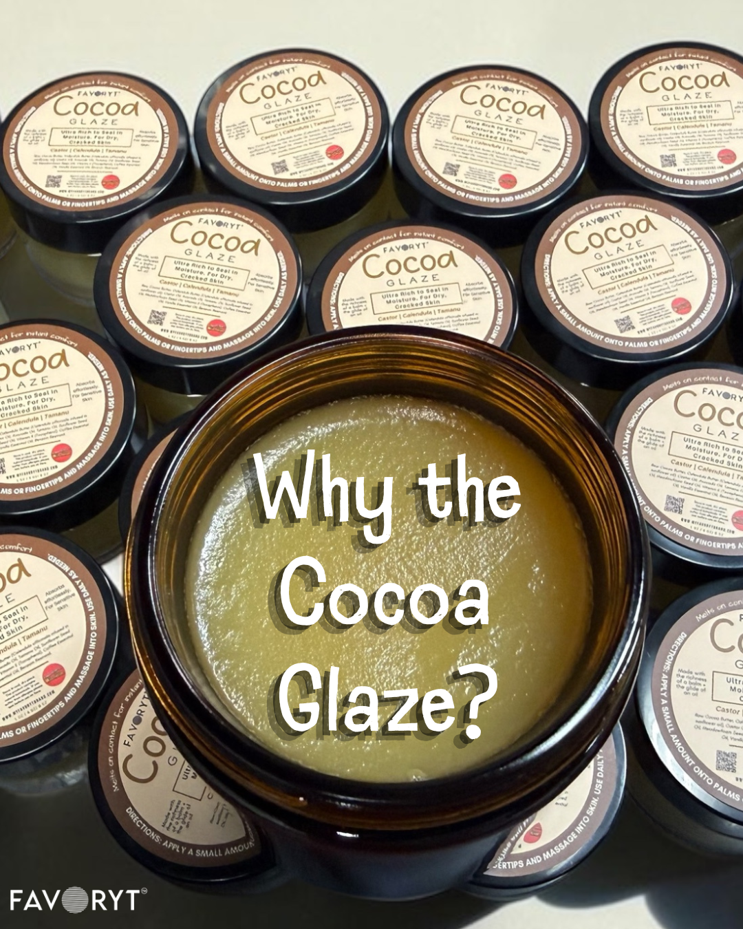 Cocoa Glaze – Natural Cocoa Butter Balm for Dry Skin | Petroleum-Free Moisturizer for Face & Body | Sensitive Skin Safe