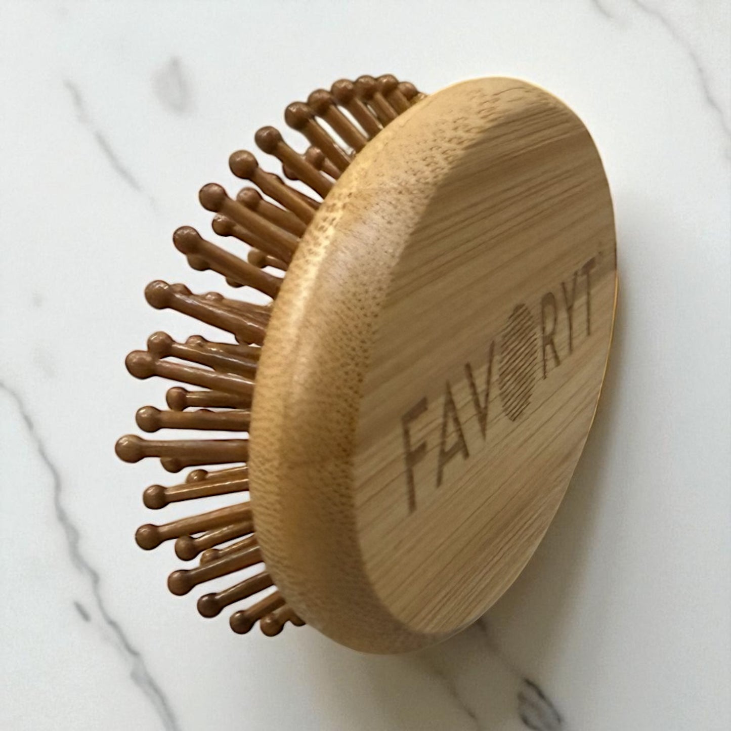 Organic Bamboo Beard & Travel Brush – Eco-Friendly Handheld Detangling Hairbrush