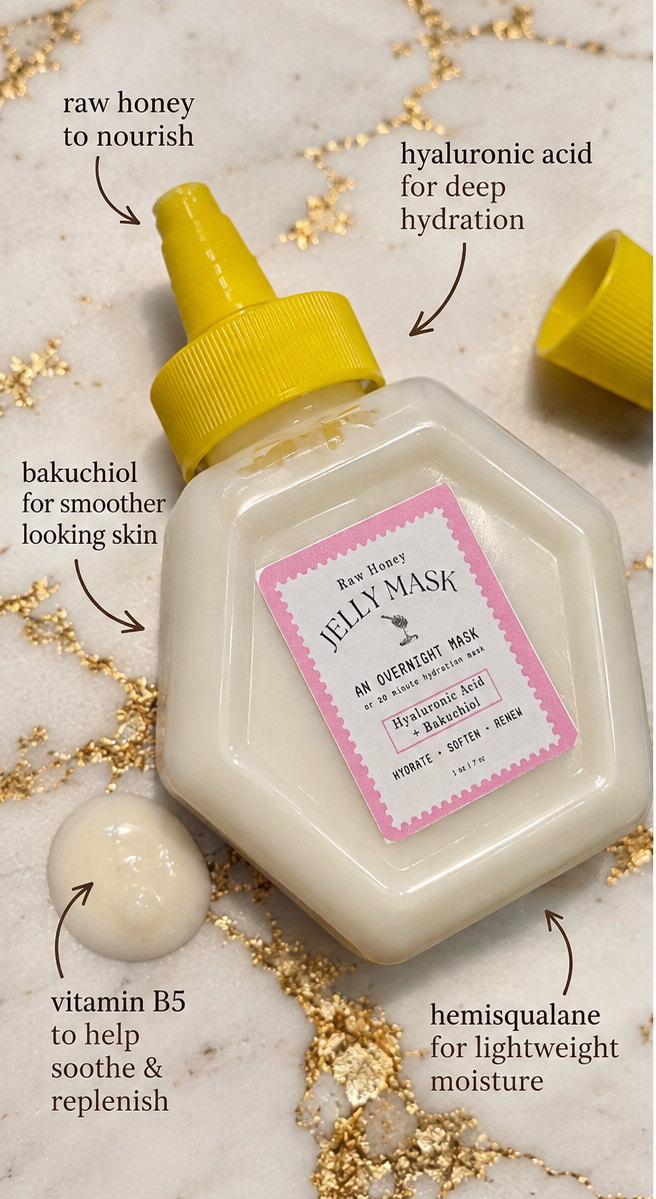 Honey Jelly Overnight Face Mask | Honey + Hyaluronic Acid + Bakuchiol