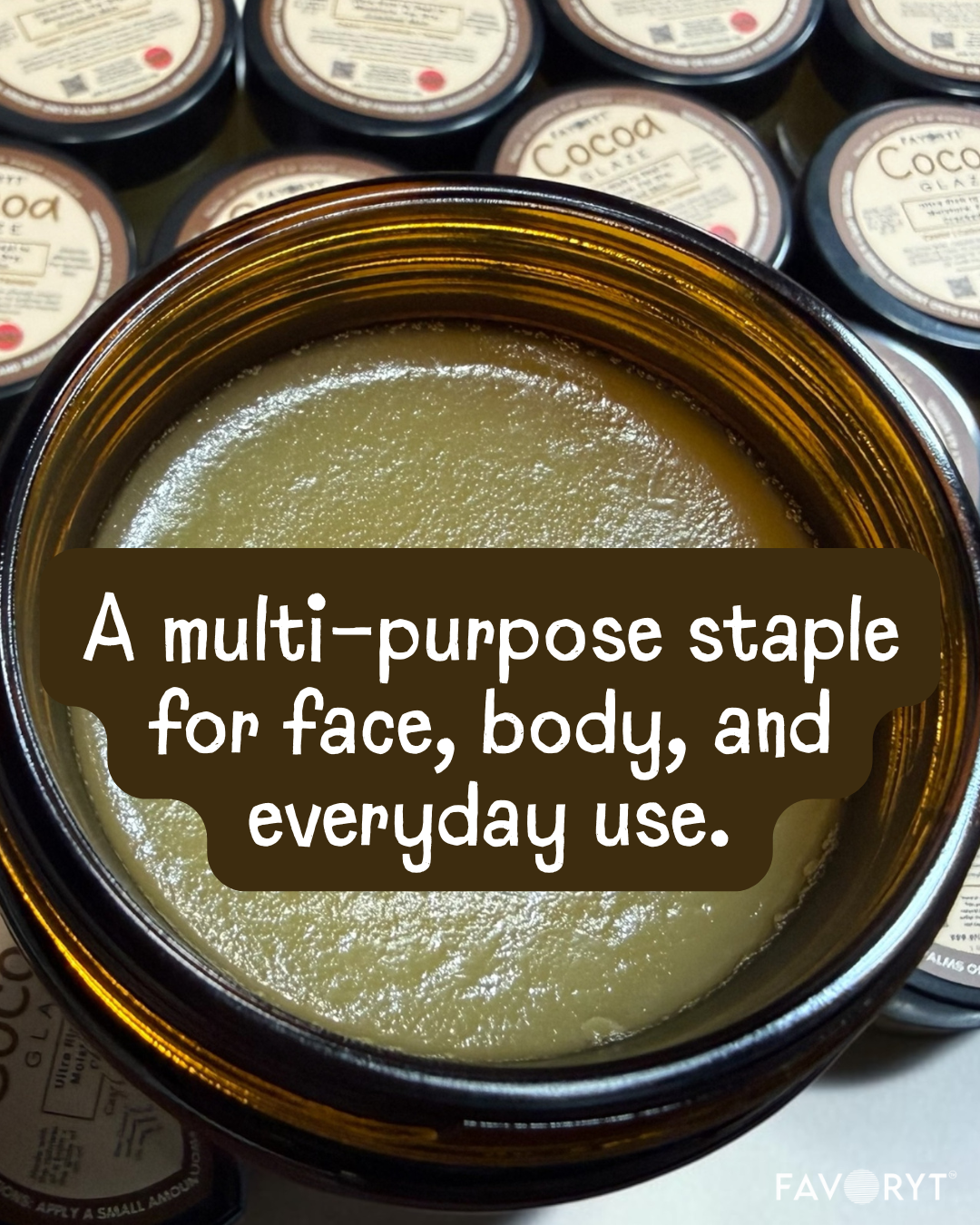 Cocoa Glaze – Natural Cocoa Butter Balm for Dry Skin | Petroleum-Free Moisturizer for Face & Body | Sensitive Skin Safe