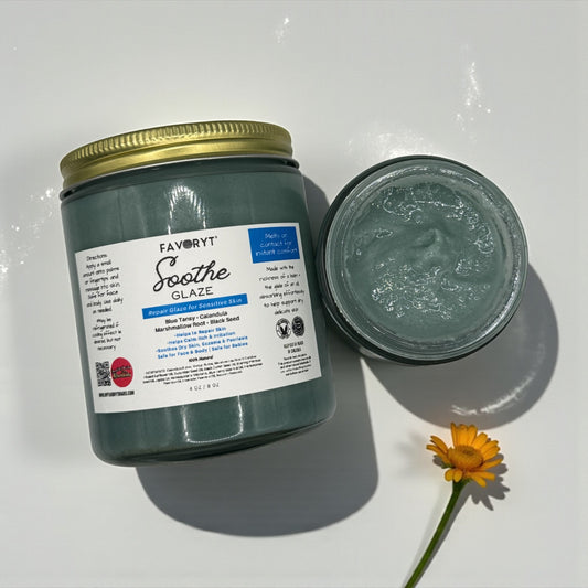 Soothe Glaze – Ultra-Healing Blue Tansy & Calendula Botanical Balm for Sensitive & Eczema-Prone Skin, Baby Safe Formula