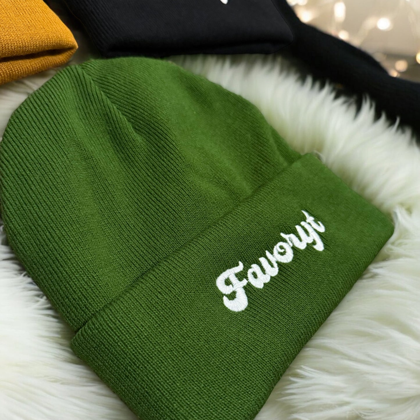 Satin-Lined, Embroidered FAVORYT Beanie Hats