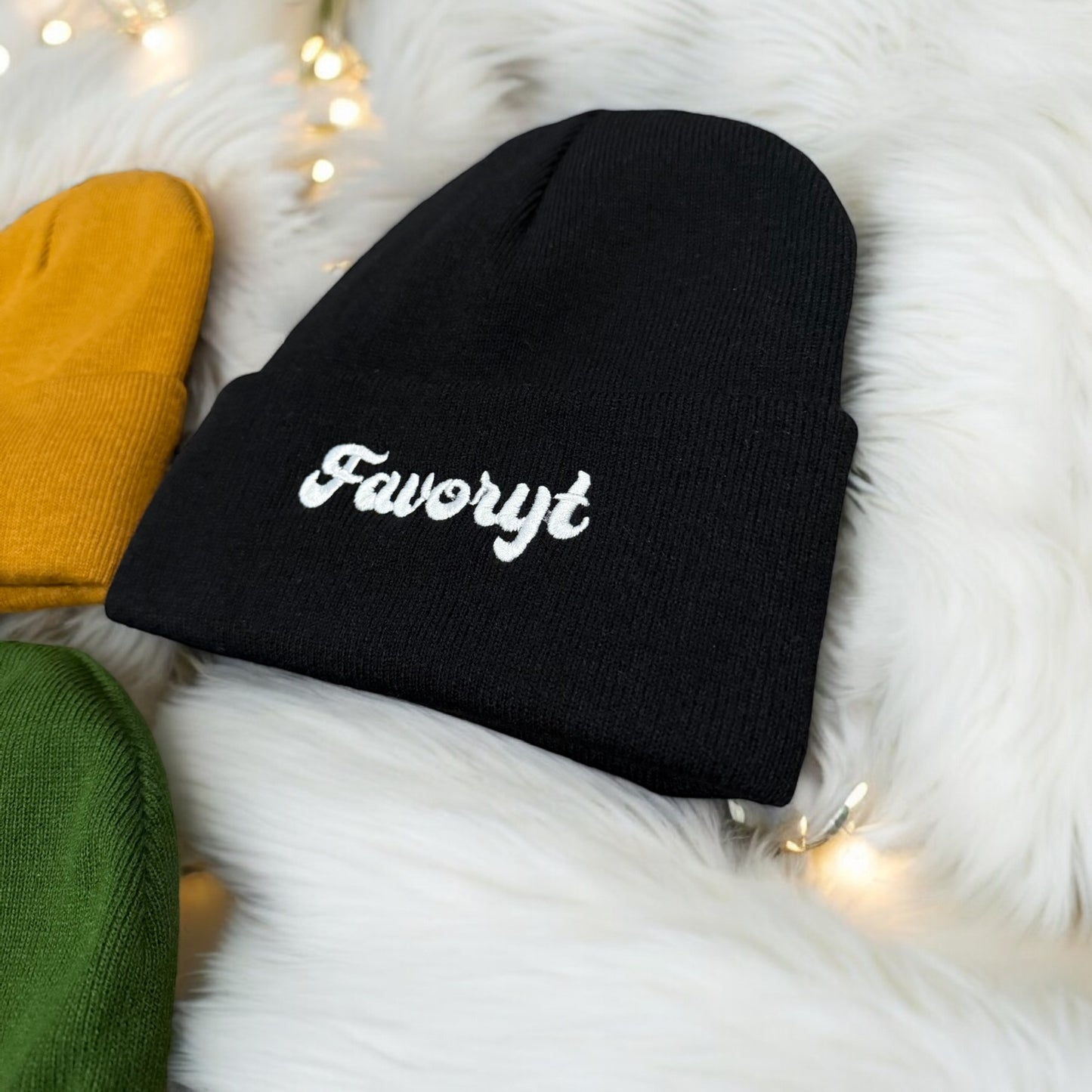 Satin-Lined, Embroidered FAVORYT Beanie Hats