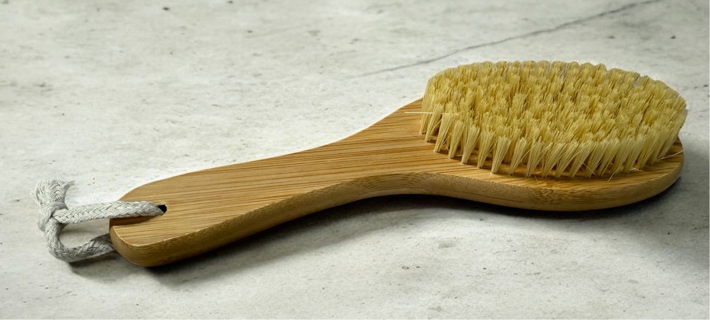Bamboo Exfoliating Body Brush – Natural Sisal Dry Brushing for Circulation, Detox & Healthy Skin