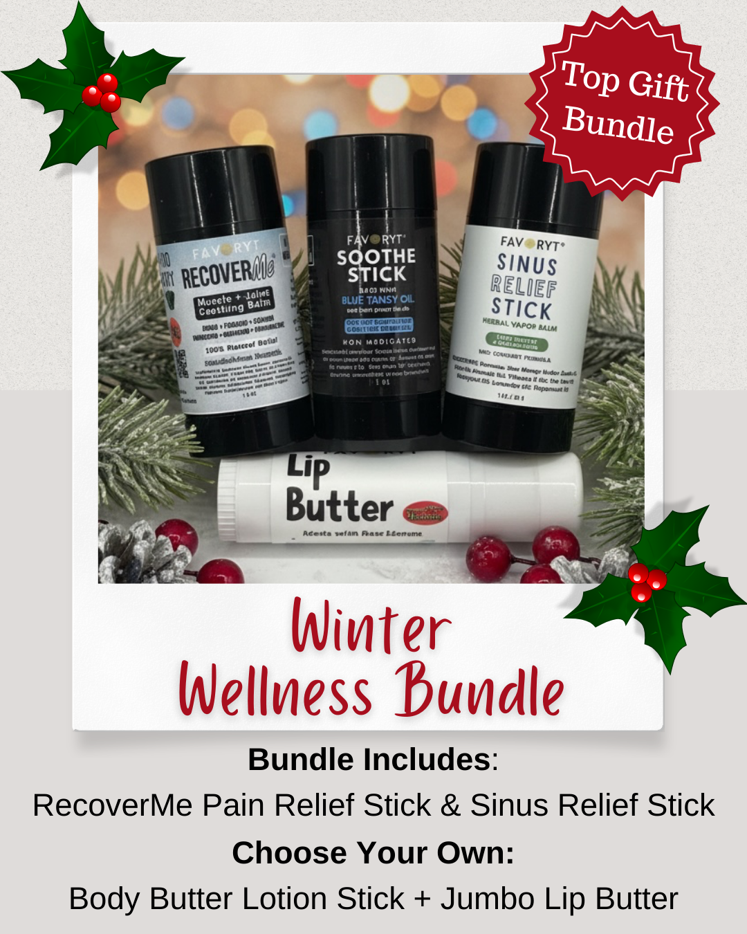 Winter Wellness Gift Bundle – Customizable Natural Skincare & Relief Set | Holiday Gift Set for Sensitive Skin