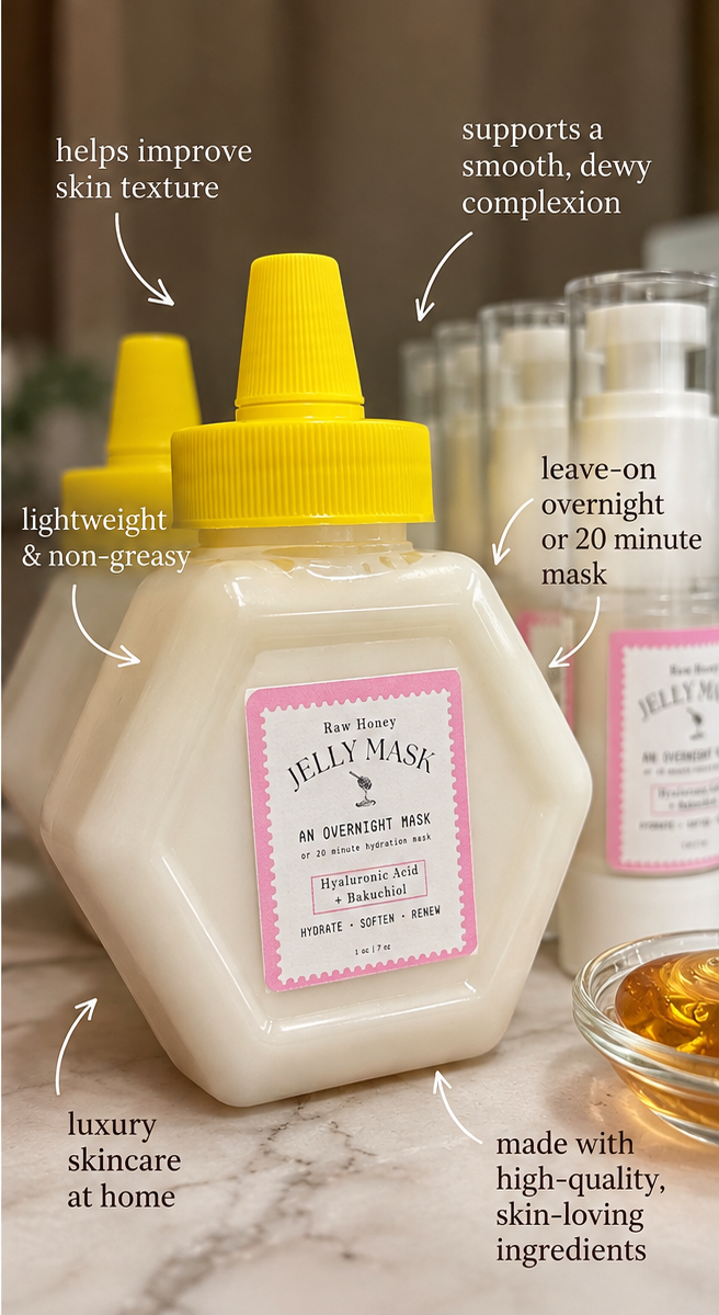 Honey Jelly Overnight Face Mask | Honey + Hyaluronic Acid + Bakuchiol