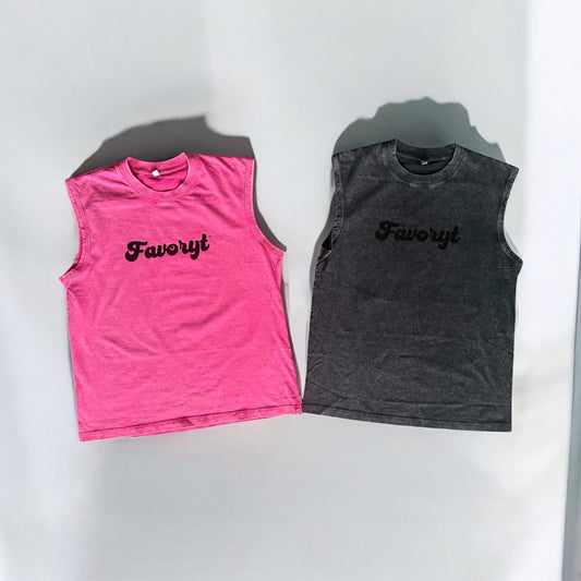 Limited time FAVORYT Vintage Sleeveless Shirt / Muscle Tank Soft Cotton Acid Wash