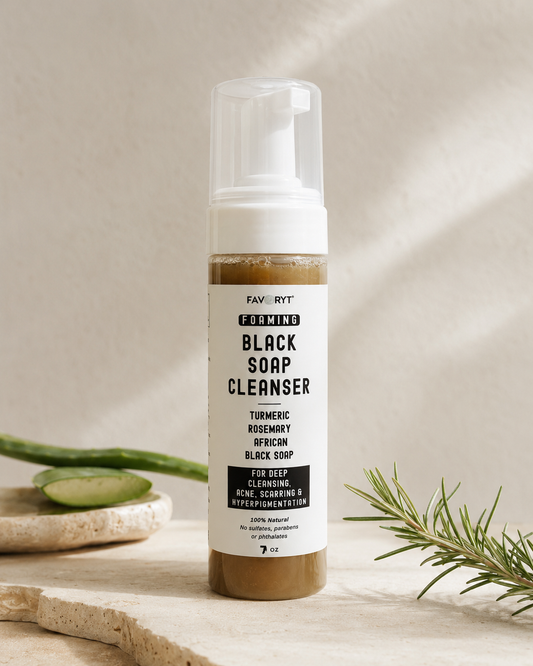 African Black Foaming Cleanser for Deep Cleansing, Acne or Hyperpigmentation with Turmeric and Rosemary